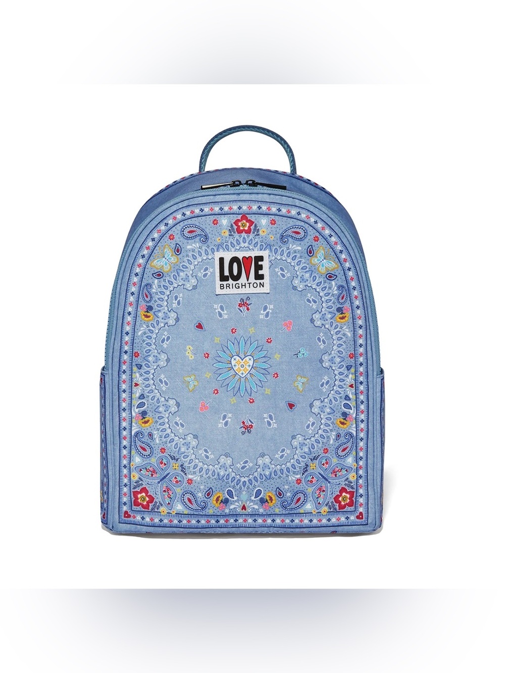 Brighton Light Blue Floral Paisley LOVE Backpack
